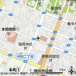 山形県酒田市中町周辺の地図