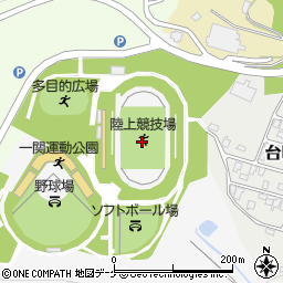 一関運動公園陸上競技場周辺の地図