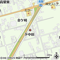 岩手県一関市萩荘下中田周辺の地図
