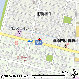 ローソン酒田北新橋店周辺の地図
