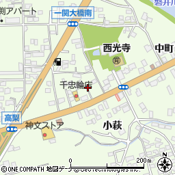 岩手県一関市萩荘小萩周辺の地図