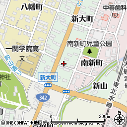 岩手県一関市新大町72周辺の地図
