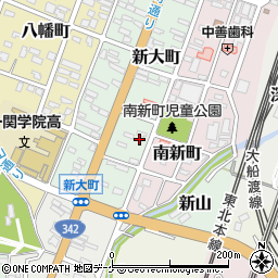 岩手県一関市新大町63周辺の地図