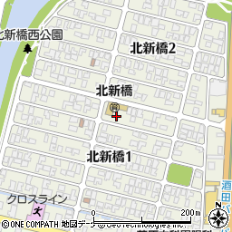 山形県酒田市北新橋周辺の地図