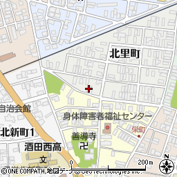 山形県酒田市北里町10-4周辺の地図
