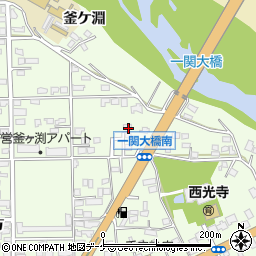 岩手県一関市萩荘釜ケ淵134-2周辺の地図