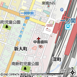 岩手県一関市駅前周辺の地図
