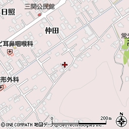 岩手県一関市三関仲田109周辺の地図