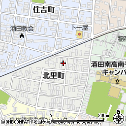 山形県酒田市北里町周辺の地図