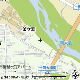 岩手県一関市萩荘釜ケ淵周辺の地図