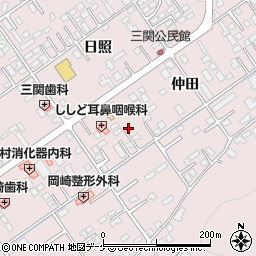 岩手県一関市三関仲田周辺の地図