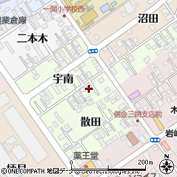 岩手県一関市散田25周辺の地図