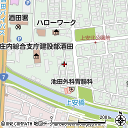 山形県酒田市上安町1丁目11周辺の地図