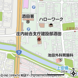 庄内総合支庁建設部酒田周辺の地図