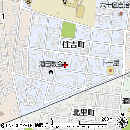 山形県酒田市住吉町13-7周辺の地図