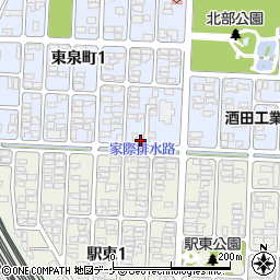山形県酒田市東泉町1丁目21-11周辺の地図
