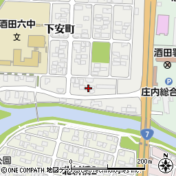 山形県酒田市下安町3-16周辺の地図