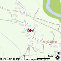 岩手県一関市萩荘古内周辺の地図