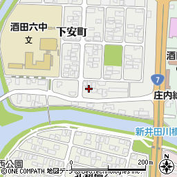 山形県酒田市下安町3-2周辺の地図