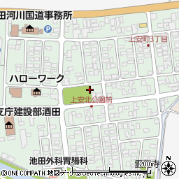 山形県酒田市上安町周辺の地図