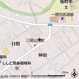 三関郵便局周辺の地図