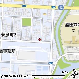 山形県酒田市東泉町2丁目16-33周辺の地図