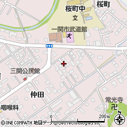 岩手県一関市三関周辺の地図