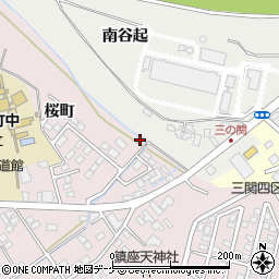 岩手県一関市三関桜町周辺の地図