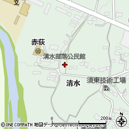 清水部落公民館周辺の地図