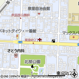 酒田東泉町郵便局周辺の地図