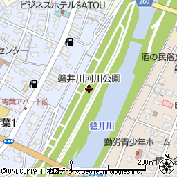 磐井川河川公園周辺の地図