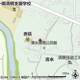 岩手県一関市赤荻清水17周辺の地図