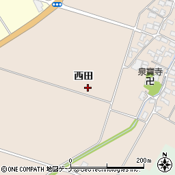 山形県酒田市中野曽根西田周辺の地図