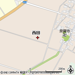 山形県酒田市中野曽根（西田）周辺の地図