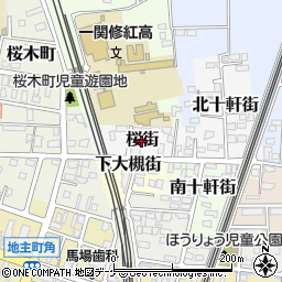 岩手県一関市桜街周辺の地図