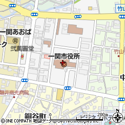 一関市役所　水道部業務課周辺の地図