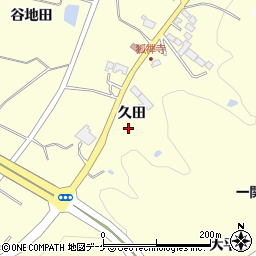 岩手県一関市狐禅寺久田周辺の地図