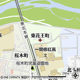 岩手県一関市東花王町周辺の地図