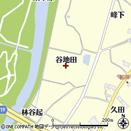 岩手県一関市狐禅寺谷地田周辺の地図