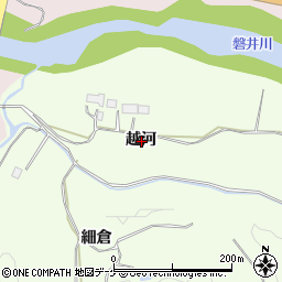 岩手県一関市萩荘越河周辺の地図