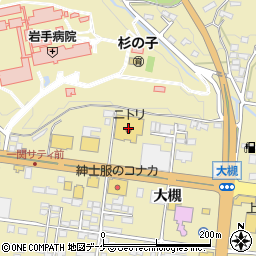 ニトリ一関店周辺の地図