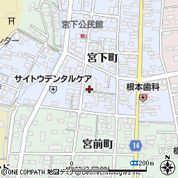 岩手県一関市宮下町周辺の地図