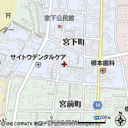 岩手県一関市宮下町周辺の地図