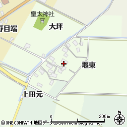 山形県酒田市上興野堰東周辺の地図