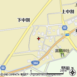 山形県酒田市上野曽根下中割17周辺の地図