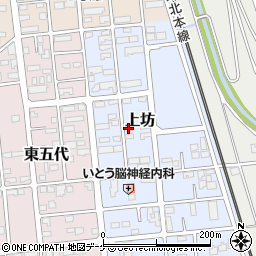 岩手県一関市上坊周辺の地図
