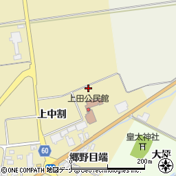 山形県酒田市上野曽根上中割周辺の地図