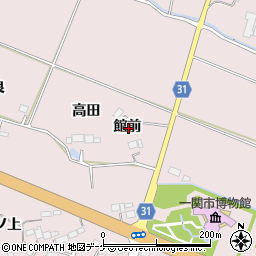 岩手県一関市厳美町館前周辺の地図