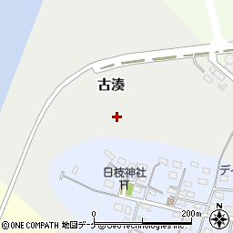 山形県酒田市古湊周辺の地図