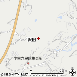 岩手県一関市中里沢田周辺の地図